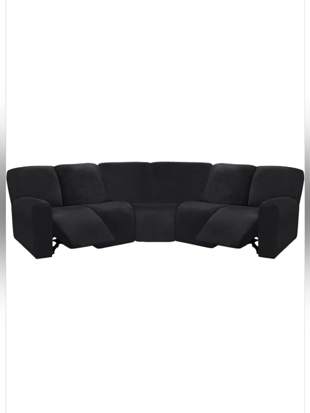 Luxury Black Reclining Sectional Sofa Cover Bring The Old Into New Again - Picture 1 of 9